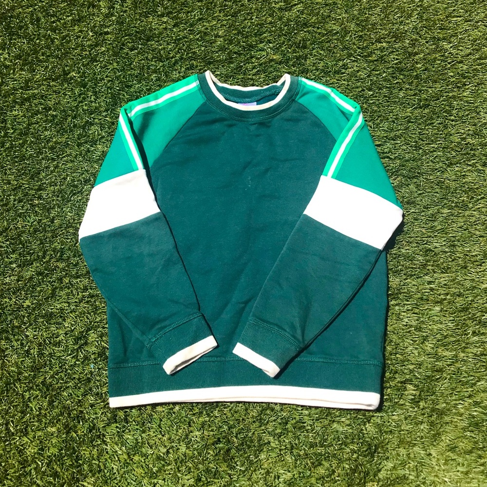 HANNA ANDERSON Green Color Block Sweatshirt